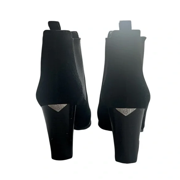 Michael Kors Black Suede Heeled Boots Size 8.5 NWOT - Picture 3 of 9